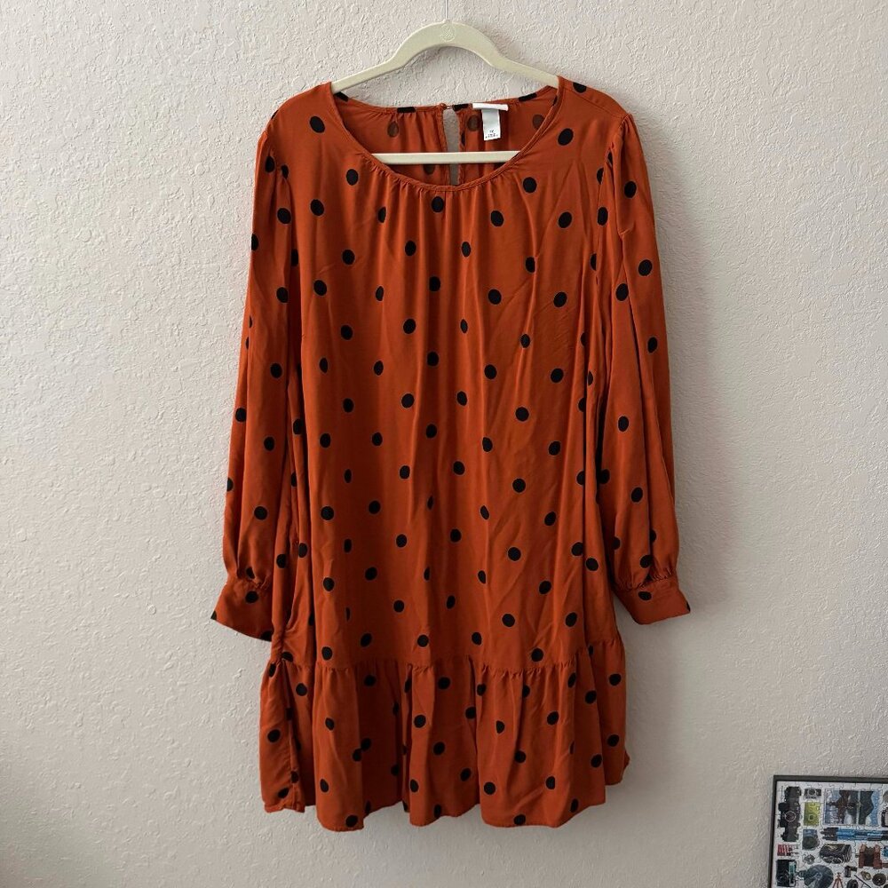 Long sleeve polka dot dress